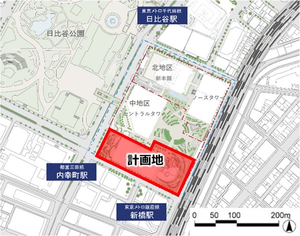 内幸町一丁目街区南地区第一種市街地再開発事業 位置図