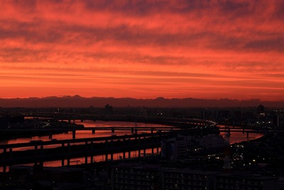荒川方面の夕焼け