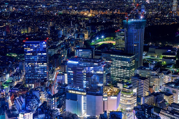 渋谷スカイから見た渋谷の夜景