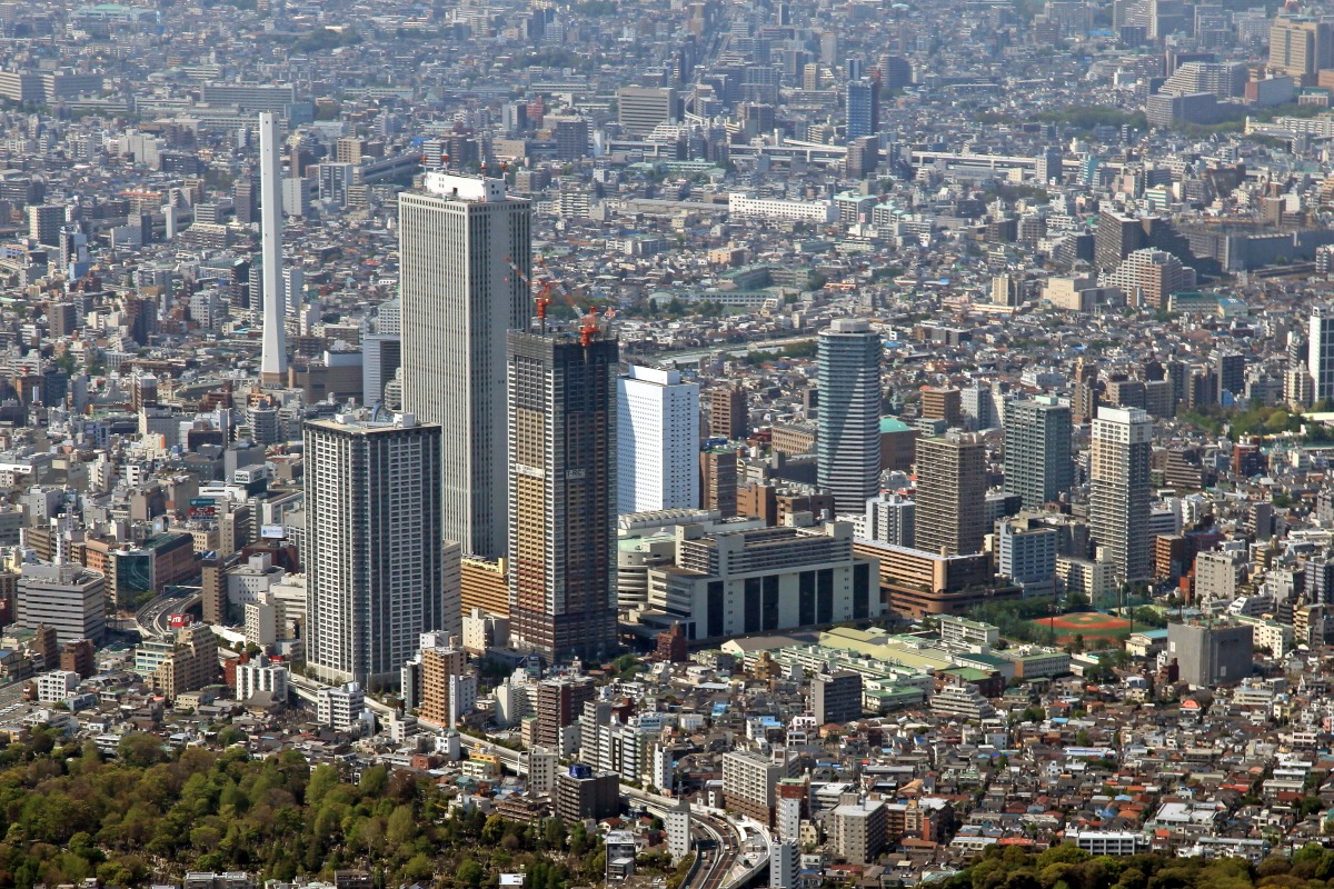 空撮 池袋の超高層ビル群 超高層マンション 超高層ビル
