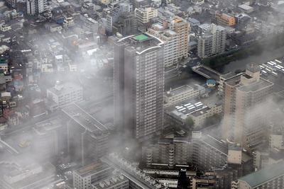 東京スカイツリーの天望回廊から見た都営横川五丁目第2アパート