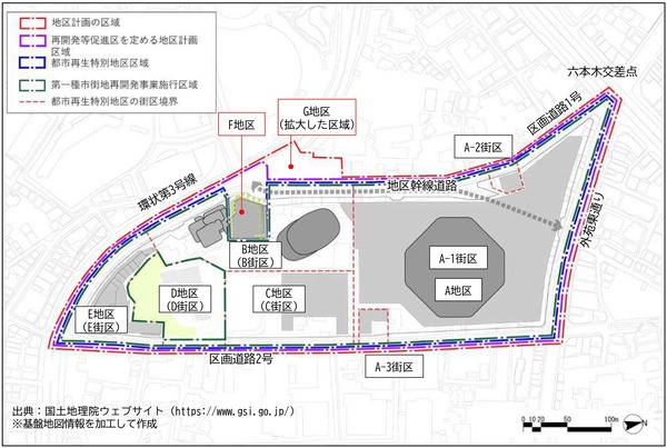 六本木五丁目西地区第一種市街地再開発事業 配置図