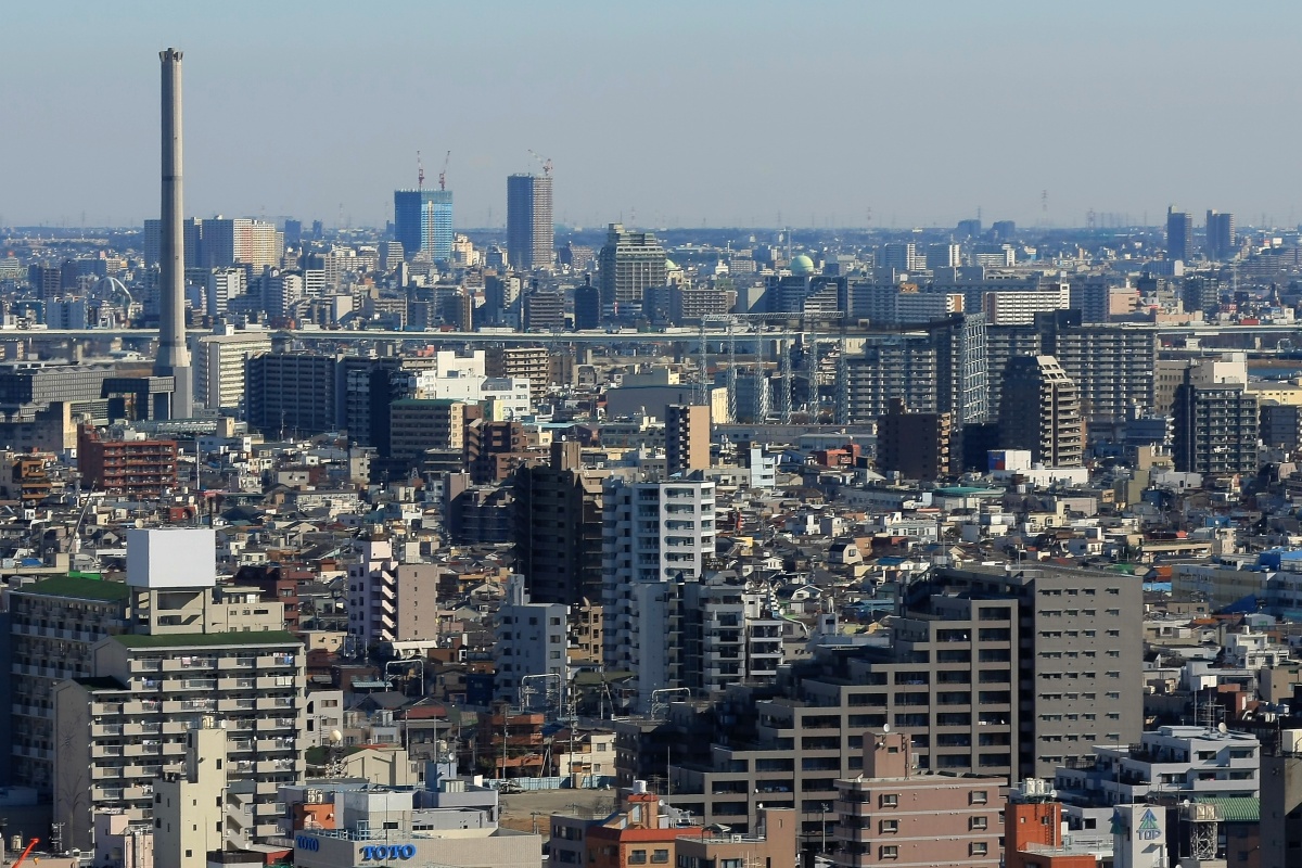 アサヒビールタワーからの眺めラスト 超高層マンション 超高層ビル