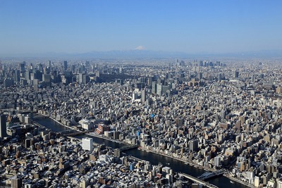 東京スカイツリーから富士山方面の眺め
