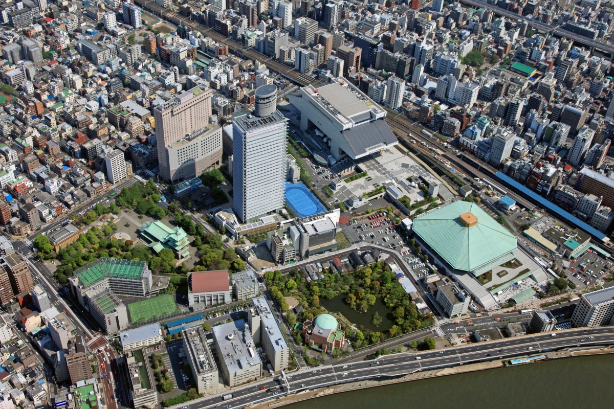 空撮 両国 超高層マンション 超高層ビル