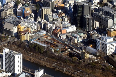 飯田橋駅西口地区第一種市街地再開発事業の空撮