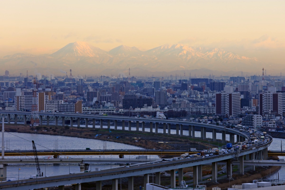 東京から北関東の山々 超高層マンション 超高層ビル