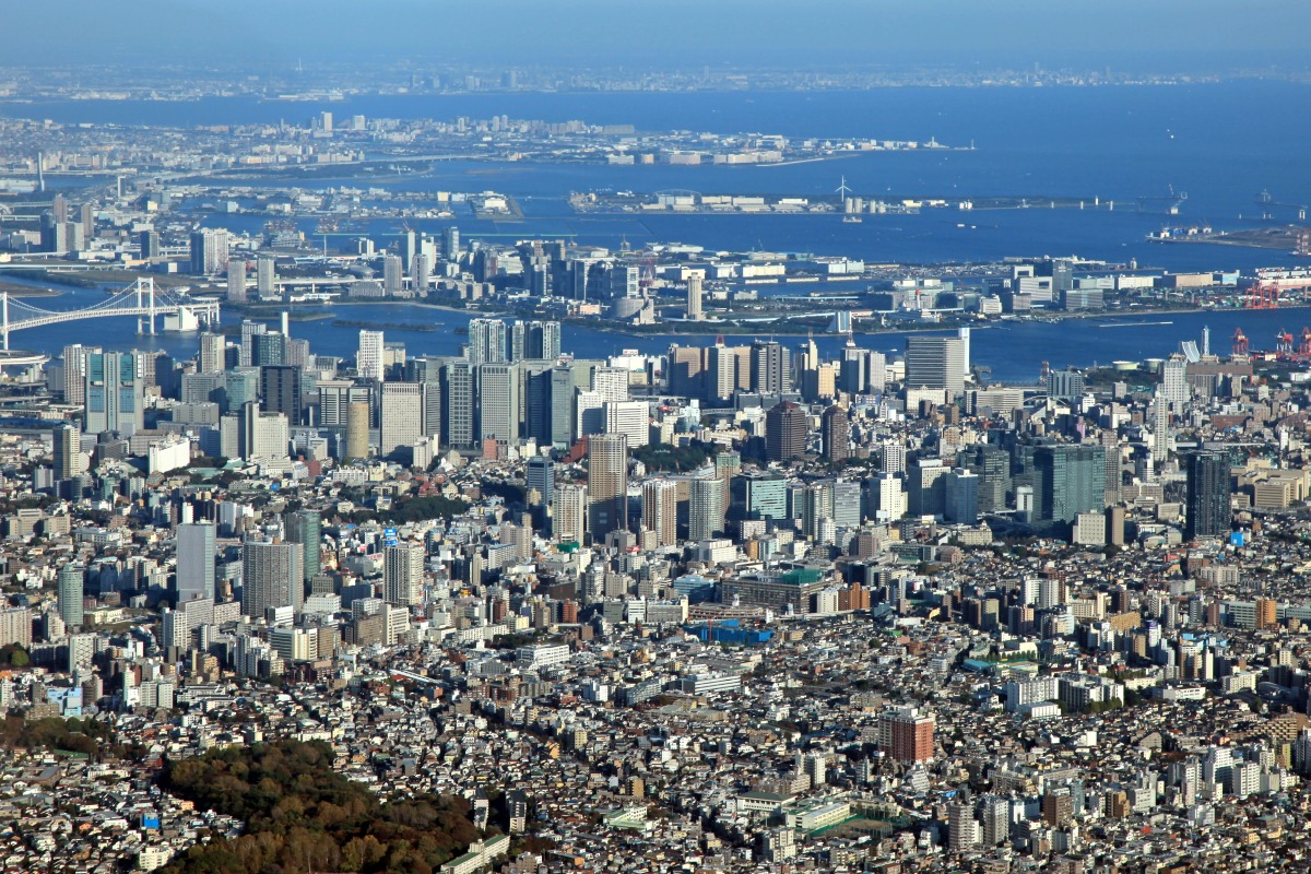 空撮 大崎 品川方面の超高層ビル群 超高層マンション 超高層ビル