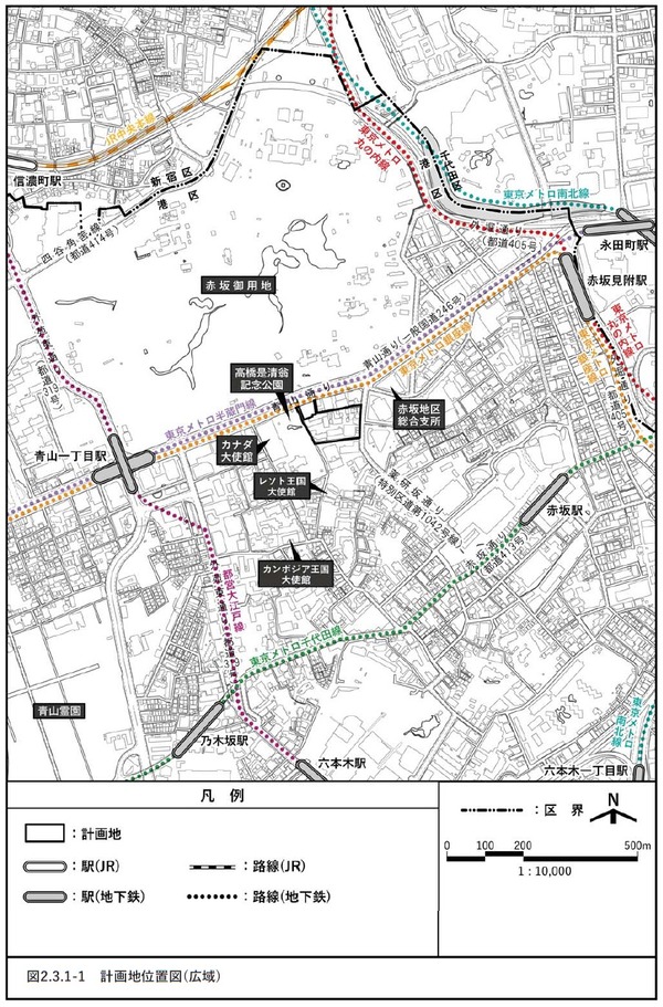 (仮称)赤坂七丁目２番地区再開発事業 計画地位置図(広域)