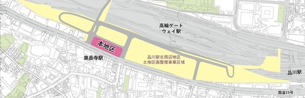 泉岳寺駅地区第二種市街地再開発事業 位置図