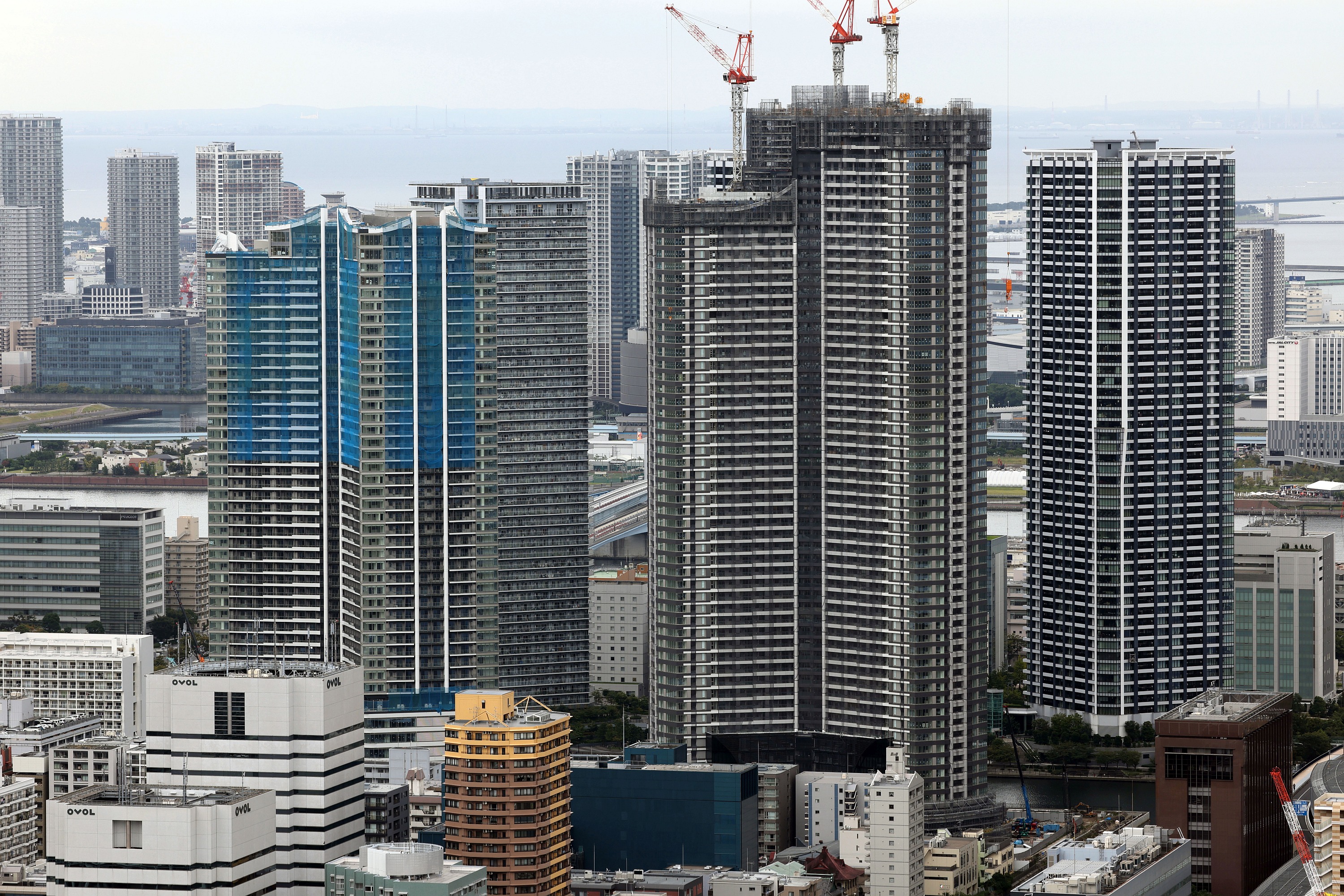 地上58階、高さ194.53m「パークタワー勝どきサウス」の建設状況 地上58階、高さ194.53m「パークタワー勝どきサウス」の建設状況