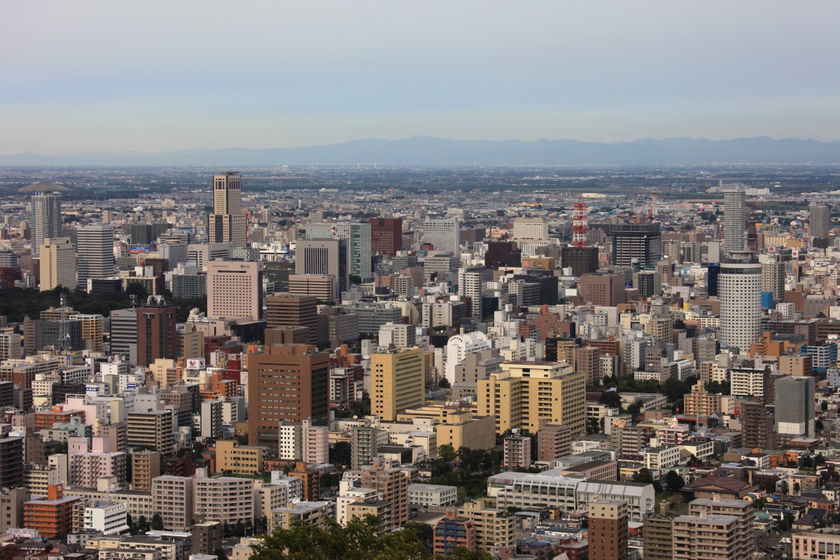 円山山頂から札幌市街 超高層マンション 超高層ビル