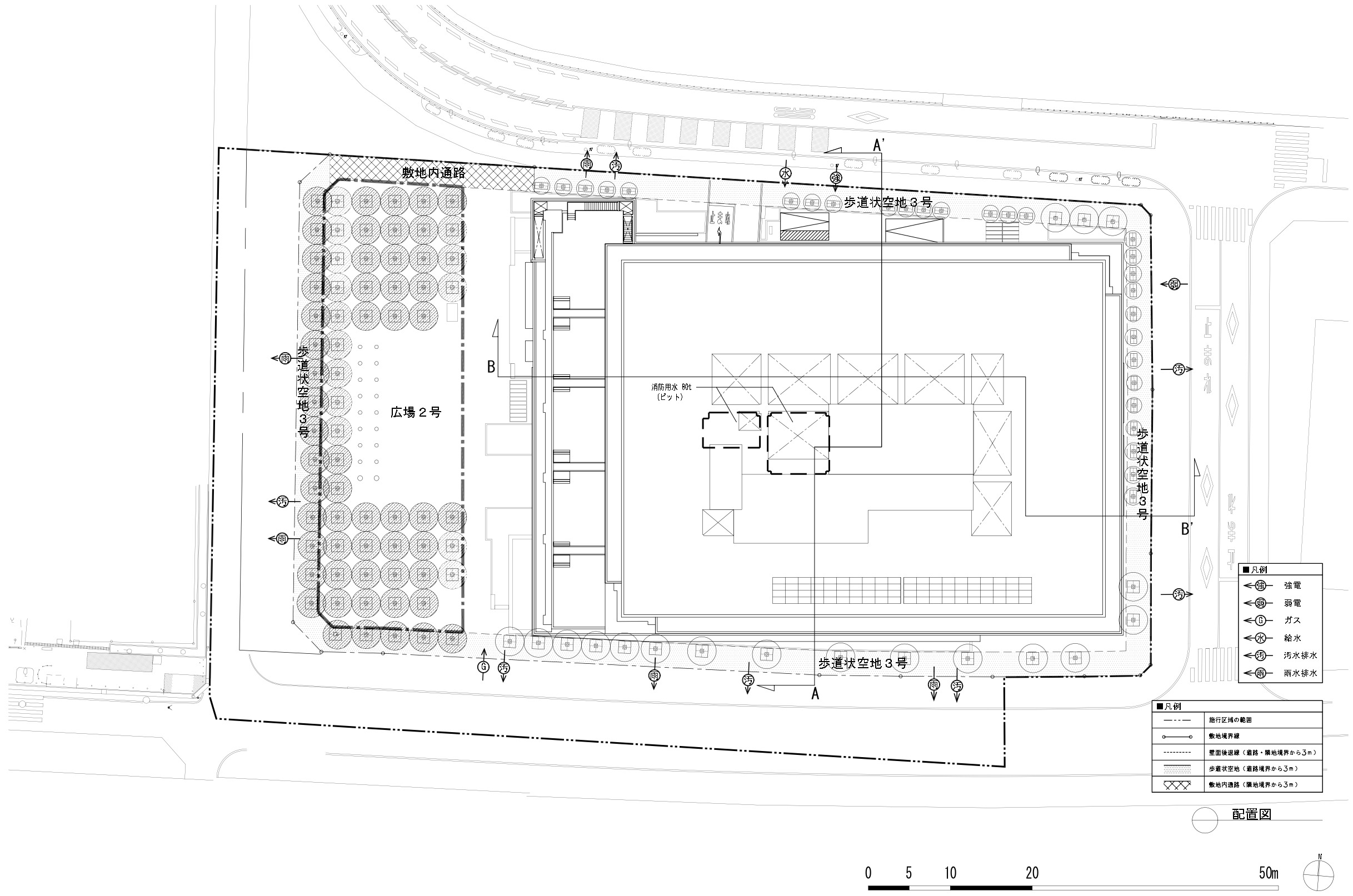 地上25階「囲町西地区第一種市街地再開発事業」既存建物の解体が工事