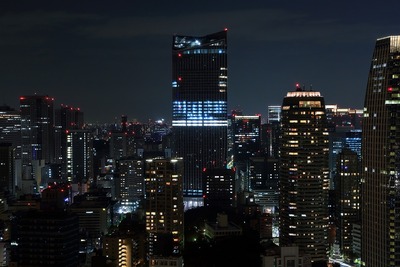 東京タワーから虎ノ門ヒルズ方面の夜景