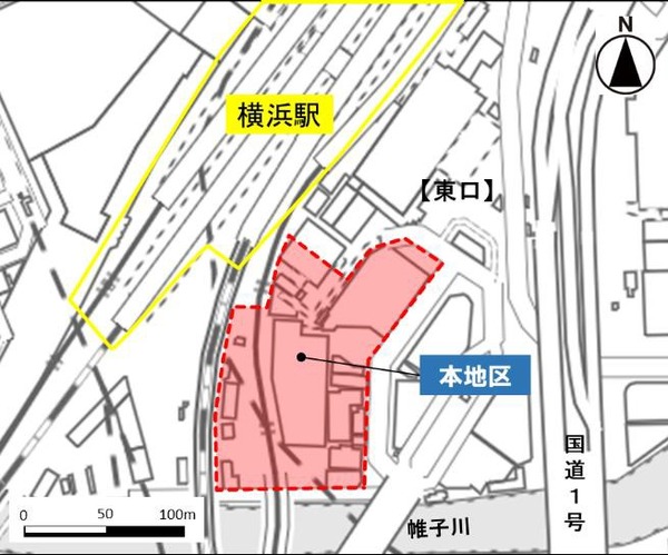 横浜駅みなみ東口地区 検討対象エリア