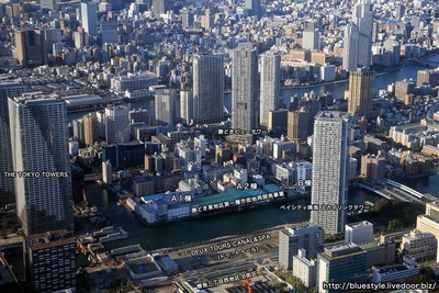 勝どき東再開発方面の空撮