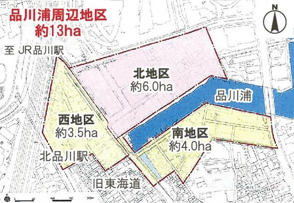 品川駅南地区(品川浦周辺地区) 位置図