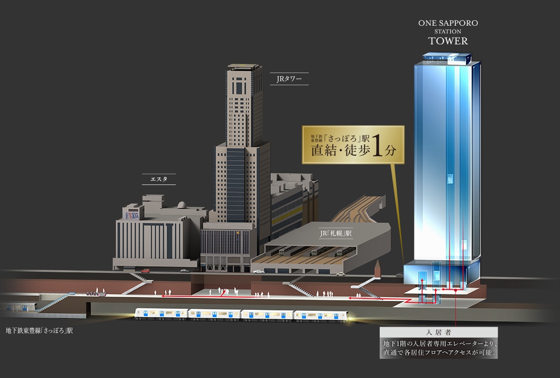 One札幌ステーションタワー に名称決定 地上48階 高さ175m 北海道で最も高いタワーマンションです 超高層マンション 超高層ビル