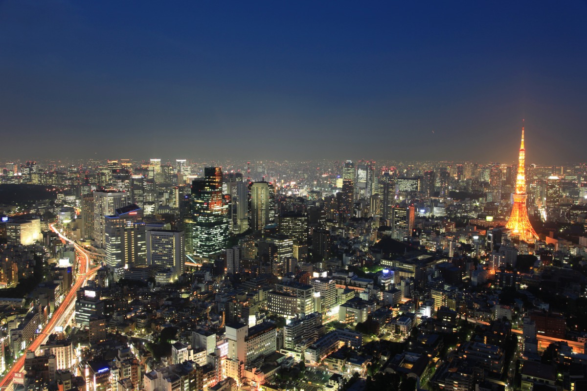 六本木ヒルズから東京夜景 超高層マンション 超高層ビル