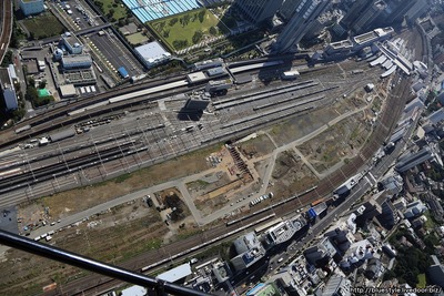 田町車両センター跡地の空撮