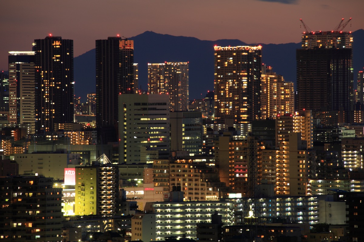 東京夕景 夜景 超高層マンション 超高層ビル