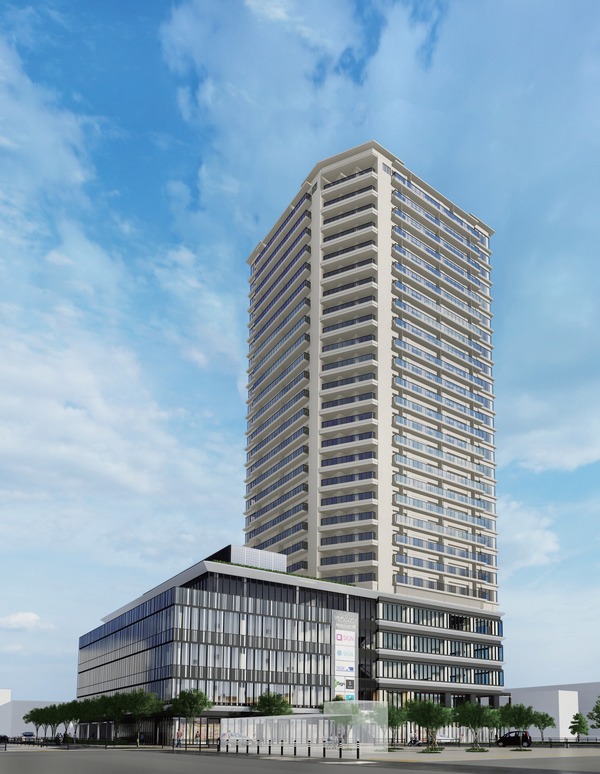 小川駅西口地区第一種市街地再開発事業 南西側パース