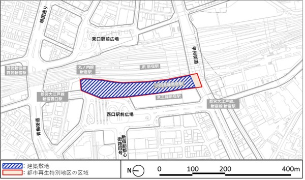 新宿駅西口地区開発事業 位置図