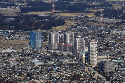 ユーカリが丘のタワーマンション群の空撮