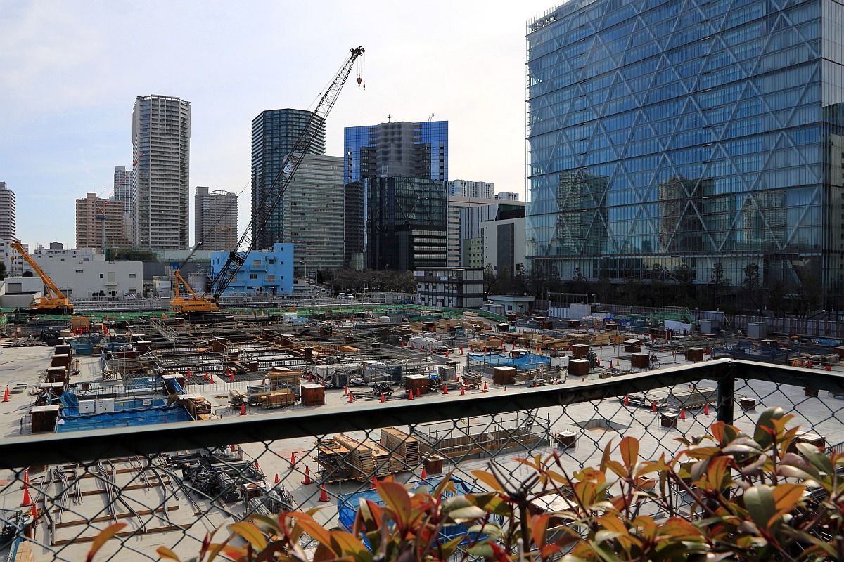 仮称 芝浦水再生センター再構築に伴う上部利用事業 13年2月の建設状況 超高層マンション 超高層ビル 仮称 芝浦水再生センター再構築に伴う上部利用事業 13年2月の建設状況 超高層マンション 超高層ビル