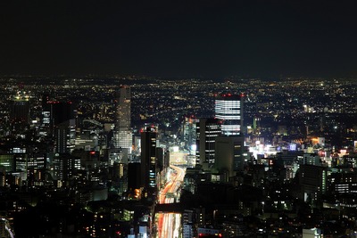 六本木ヒルズから渋谷ヒカリエ方面の夜景