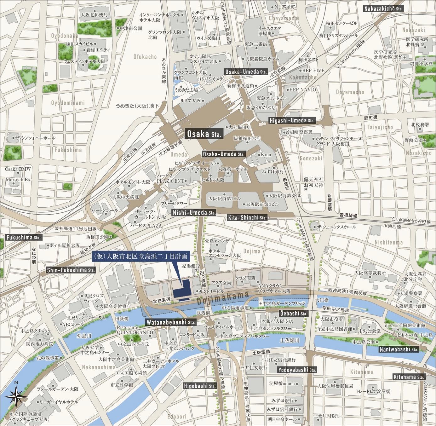 地上40階、高さ161.85m「(仮称)大阪市北区堂島浜二丁目計画」が