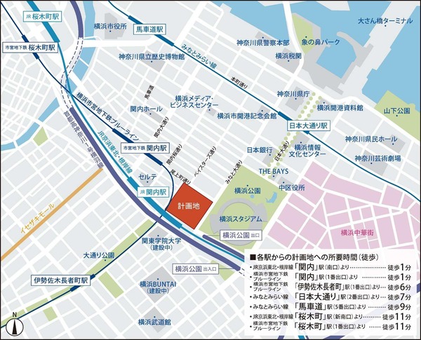 横浜市旧市庁舎街区活用事業 位置図