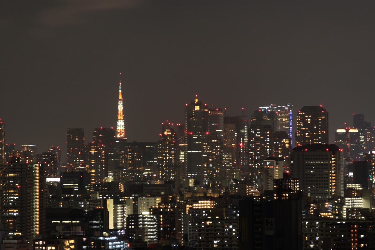 東京タワーの夏バージョンと冬バージョンのライトアップ 超高層マンション 超高層ビル