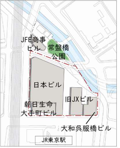 TOKYO TORCH（トウキョウトーチ） 配置図(再開発前)