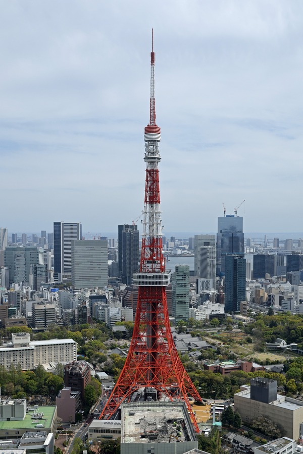 麻布台ヒルズ森JPタワー スカイロビーから見た東京タワー