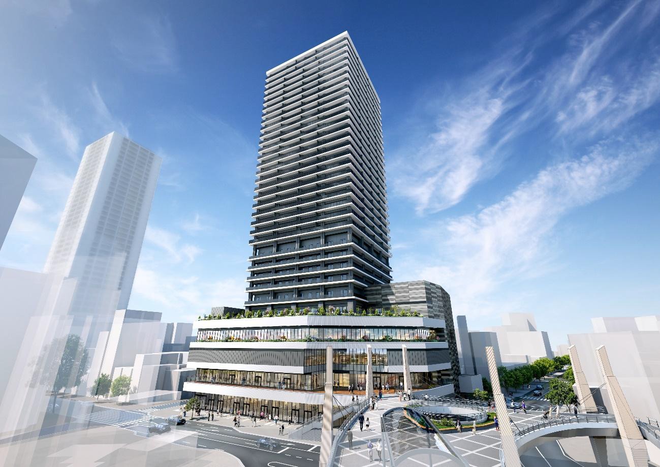 地上33階「若松町1丁目地区第一種市街地再開発事業」の建設状況！低層