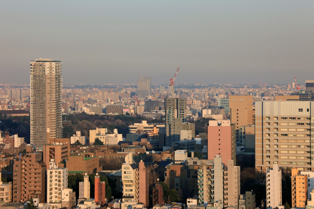 文京シビックセンターから東京スカイツリーや池袋など 超高層マンション 超高層ビル