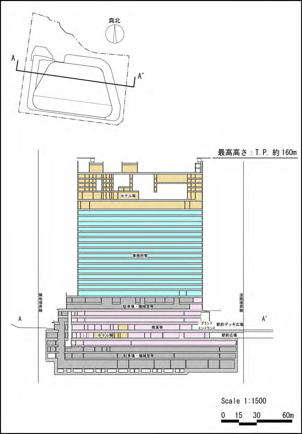 地上29階、高さ約160m「(仮称)品川駅西口地区A地区新築計画」の