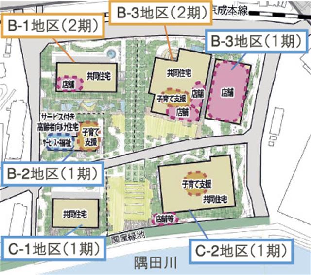 足立区の千住大川端地区に29～38階建てタワマン4棟！隅田川に面