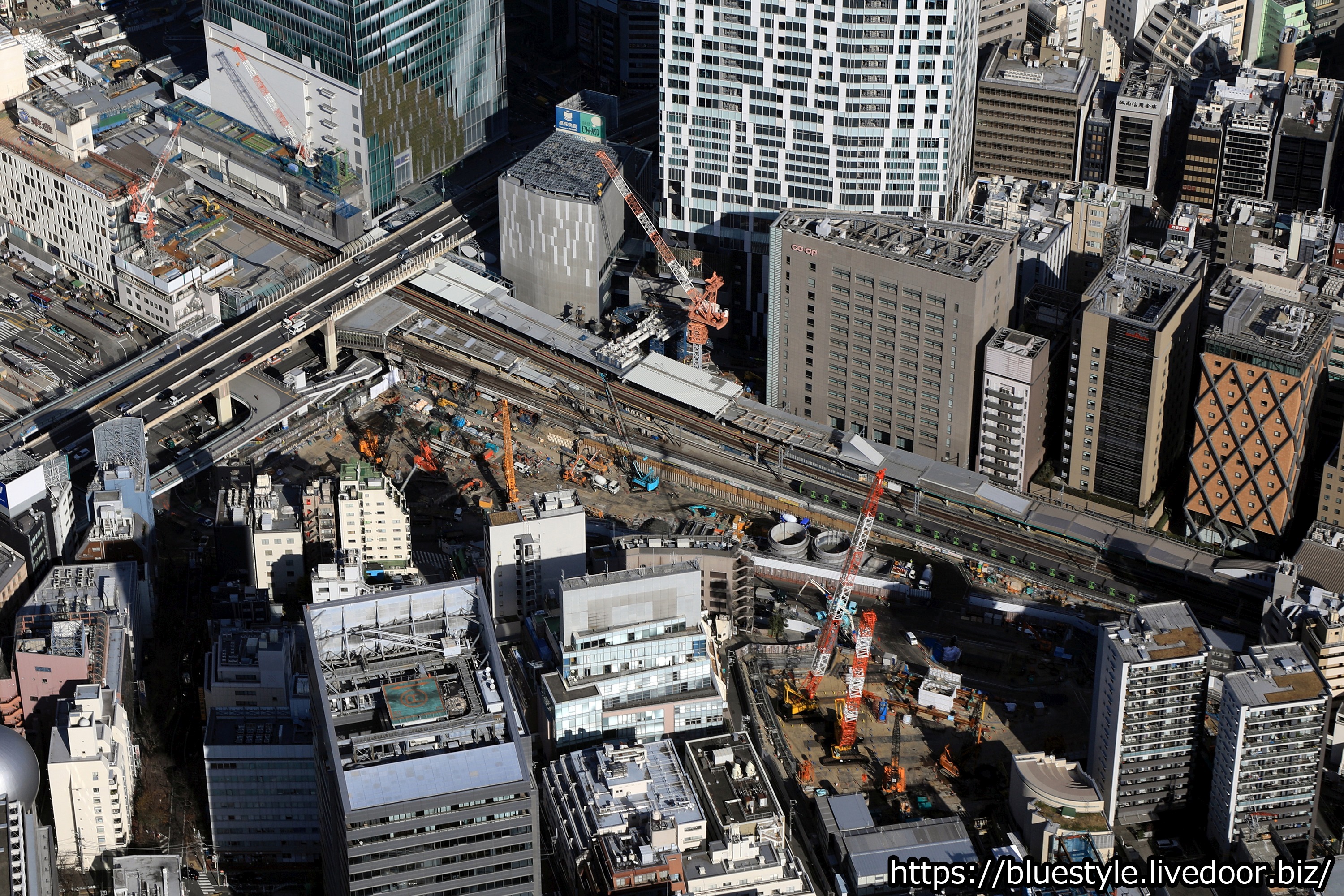 空撮＆展望台＆現地写真！高さ約180m、約133m「(仮称)渋谷駅桜丘