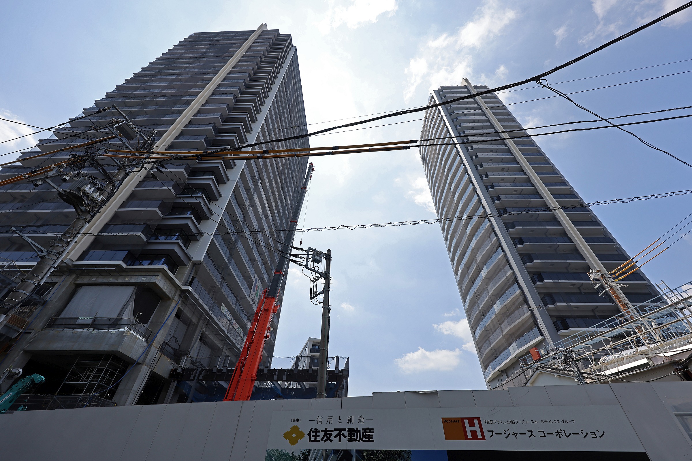 地上26階・25階のツインタワマン「シティタワーズ板橋大山」の建設状況