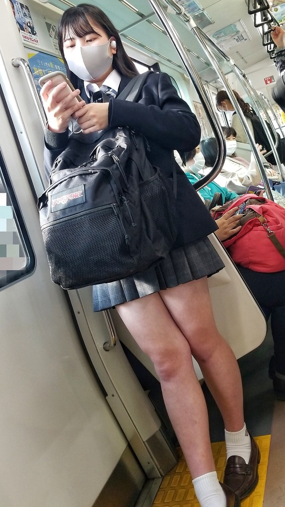 電車内で油断している女子高生の太ももを隠し撮りwww