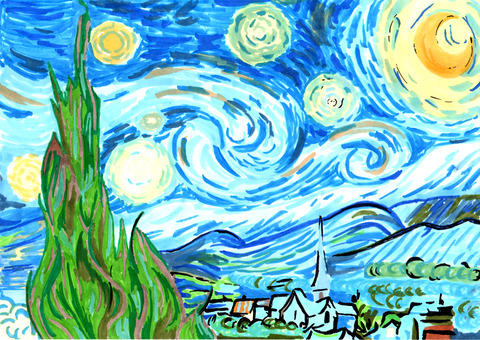 ゴッホ「星月夜」