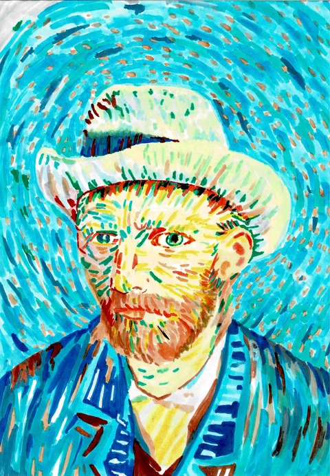 ゴッホ「フェルト帽を被った自画像」