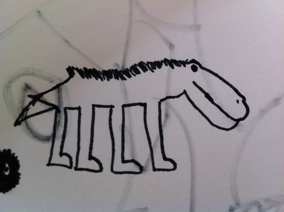 モンド画伯が想像で描いた馬の絵 : モンド今日の絵