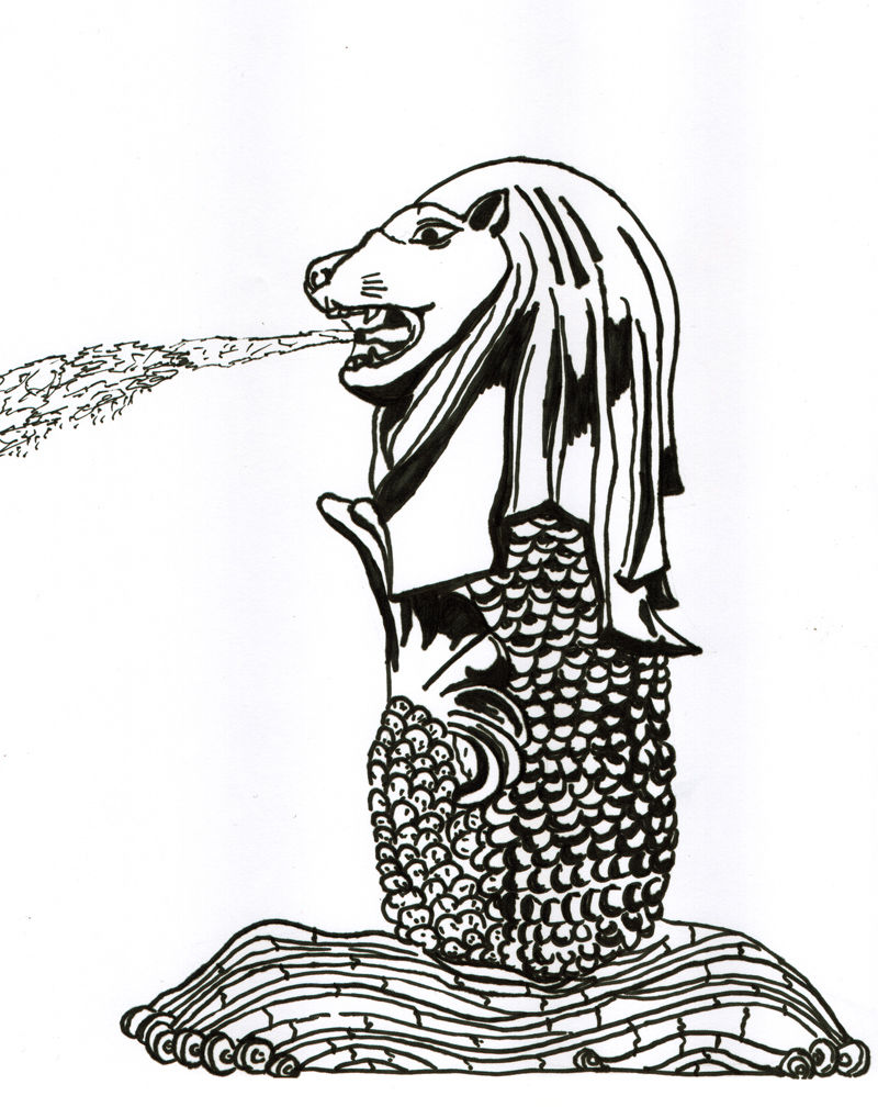 シンガポールの絵 いっぱい描きました モンド今日の絵