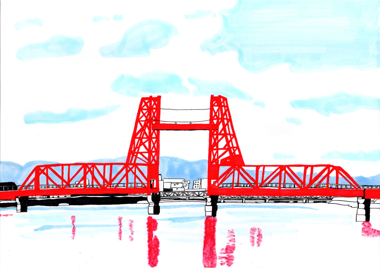 モンド今日の絵 18 11月某日 筑後川昇開橋 モンド今日の絵