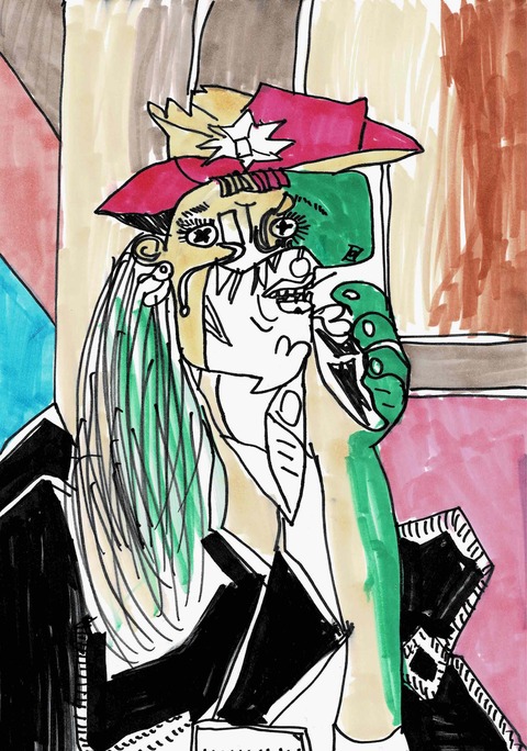 ピカソ「泣く女」を描く : モンド今日の絵