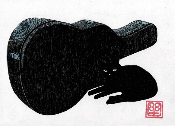 猫とギター