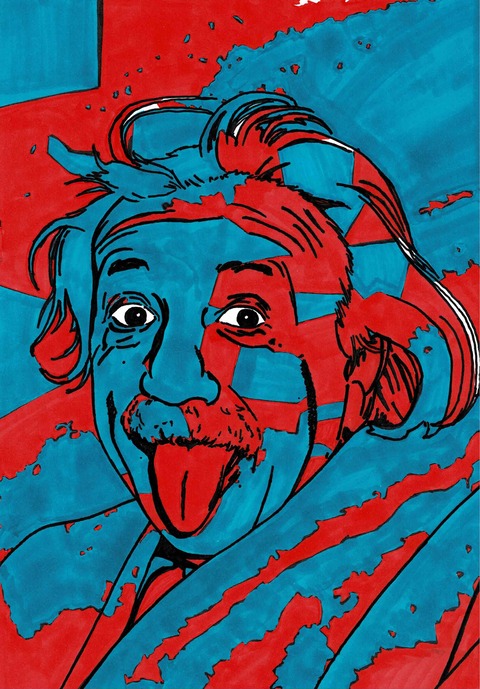 青と赤のアインシュタイン